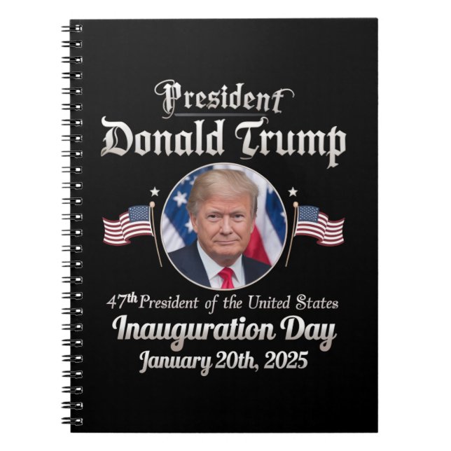 Cuaderno Día de la Inauguración de Trump 2025 47º president (Frente)