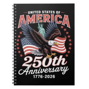 Cuaderno Día de la Independencia 250 Aniversario EE. UU.