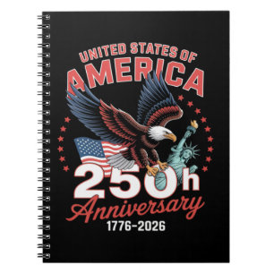 Cuaderno Día de la Independencia 250 Aniversario USA Patrió