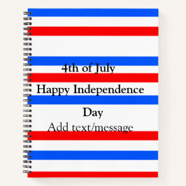 Cuaderno Día de la independencia de las franjas azules roja