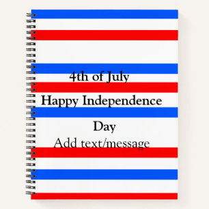 Cuaderno Día de la independencia de las franjas azules roja