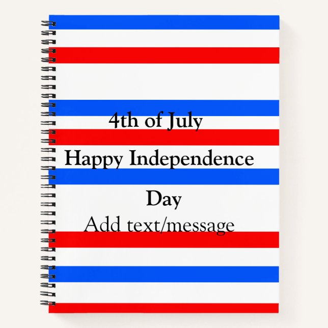 Cuaderno Día de la independencia de las franjas azules roja (Anverso)