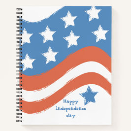 Cuaderno Día de la Independencia Patriótico Feliz Azul Rojo