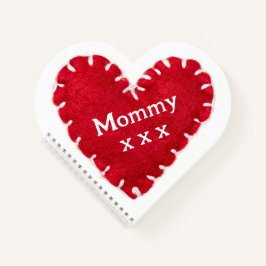 Cuaderno Día de la Madre Corazón Rojo Felt