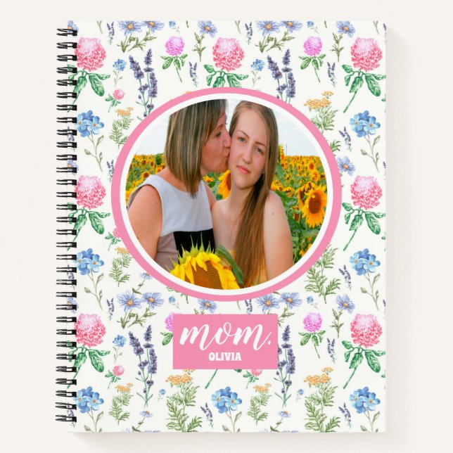 Cuaderno Día de la madre de flores silvestres personalizada (Anverso)