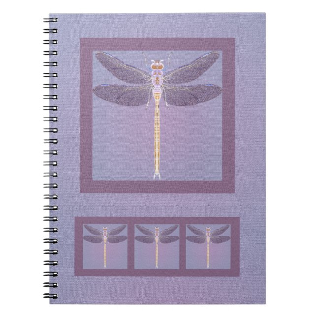 Cuaderno Día de la madre de la libélula violeta (Frente)