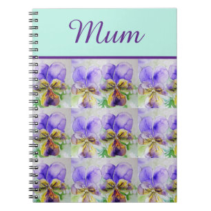 Cuaderno Día de la Madre de Mamá floral Viola Flower Aqua S
