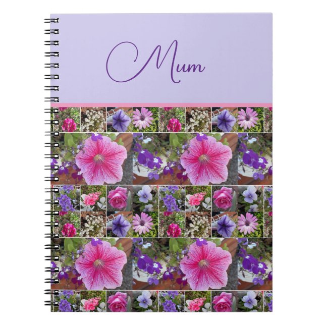Cuaderno Día de la Madre floral Rosa Penunia Daisy Flowers (Frente)