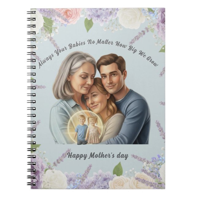 Cuaderno Día de la madre foto Siempre tus bebés (Frente)
