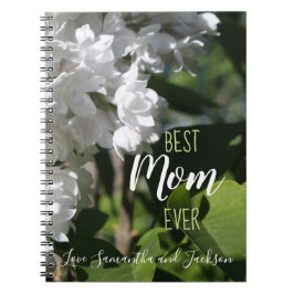 Cuaderno Día de la Madre Lilacs Blanco mejor mamá de todos