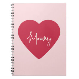 Cuaderno Día de la Madre personalizado - Corazón rosa y roj