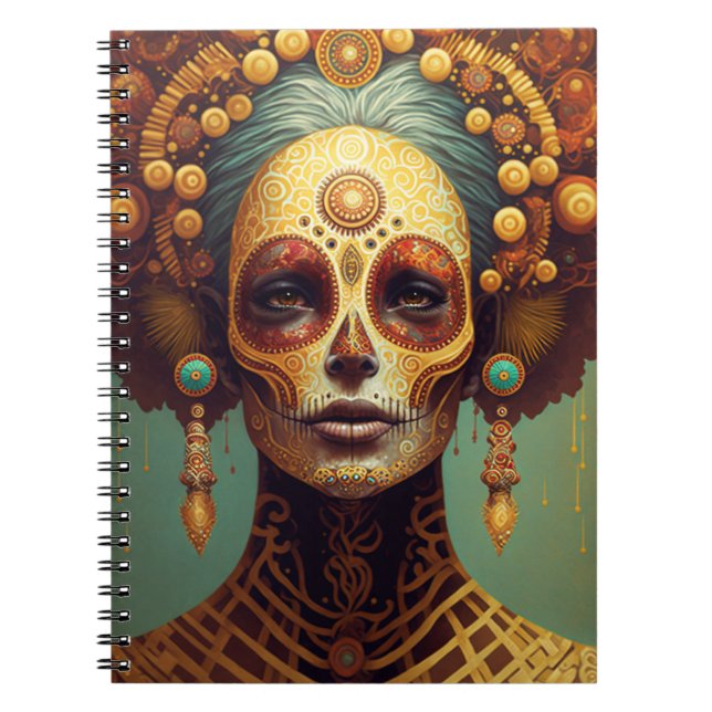 Cuaderno Día De La Muerta Azúcar Crátera Mujer (Frente)