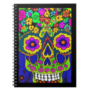 Cuaderno Día de la muerte celebración en colores brillantes