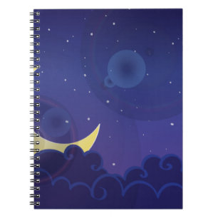 Cuaderno Día de la noche luna de la noche azul