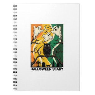 Cuaderno Día de las Brujas Espeluznante Búhos Negros Fantas