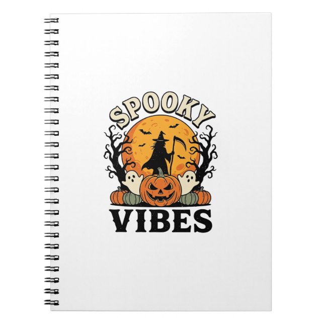 Cuaderno Día de las Brujas Fantasma Vibraciones Espeluznant (Frente)