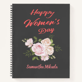 Cuaderno día de las mujeres felices gris oscuro