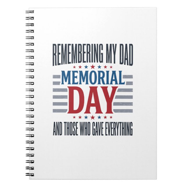 Cuaderno Día de los Caídos Tributo Padre Patriótico (Frente)