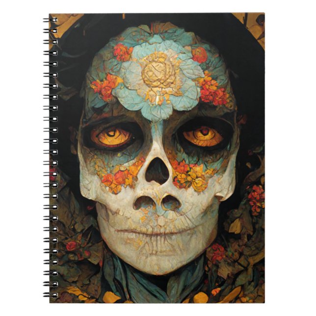 Cuaderno Día De Los Muertos 1 Cráneo De Fantasía (Frente)