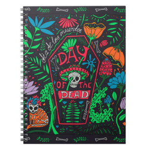 Cuaderno Dia de los Muertos: Juego de tarjetas festivas