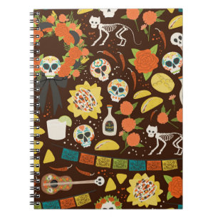 Cuaderno Dia De Los Muertos, patrón personalizado.