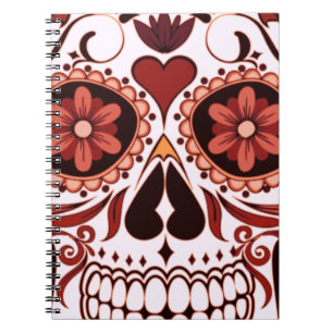 Cuaderno Día de Muertos Arte de Cráneo de Azúcar Floral