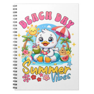 Cuaderno Día de Playa Vibraciones de Verano Pato Lindo Vaca