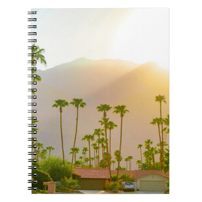 Cuaderno Día de puesta de sol de Palm Springs con montañas  (Frente)
