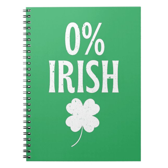 Cuaderno Día de San Patricio 0% Irlandés (Frente)