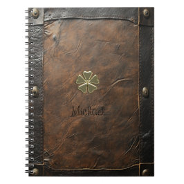 Cuaderno Día de San Patricio, cuero marrón