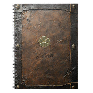 Cuaderno Día de San Patricio, cuero marrón