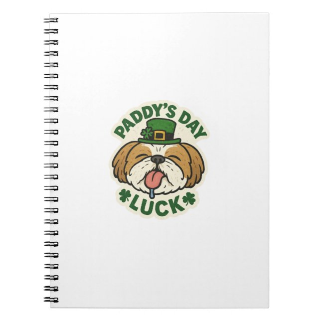 Cuaderno Día de San Patricio del Shih Tzu afortunado (Frente)