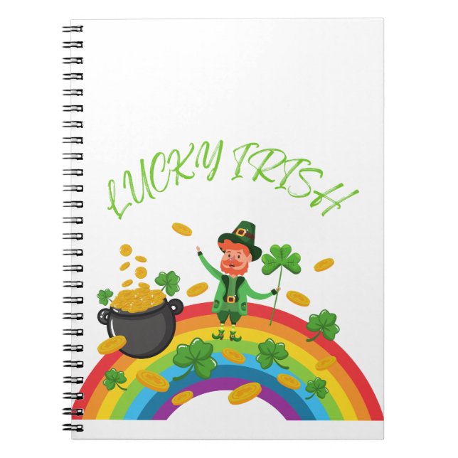 Cuaderno Día de San Patricio - Divertido Lucky Irlandés Lep (Frente)