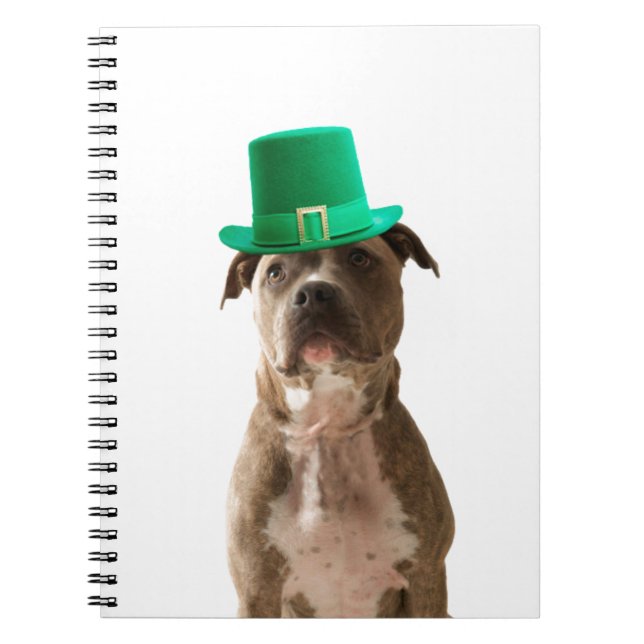 Cuaderno Día de San Patricio, Gorra de Bulldog de Cute Pit (Frente)