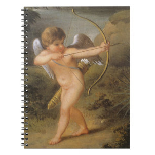 Cuaderno Día de San Valentín de cosecha, cupido con arco y