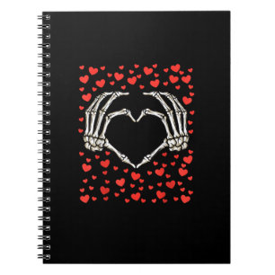 Cuaderno Día de San Valentín de cumpleaños de Skeleton Hand