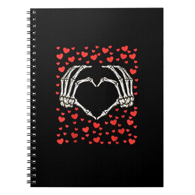 Cuaderno Día de San Valentín de cumpleaños de Skeleton Hand (Frente)
