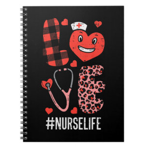 Cuaderno Día de San Valentín de enfermería de amor Scrub Va