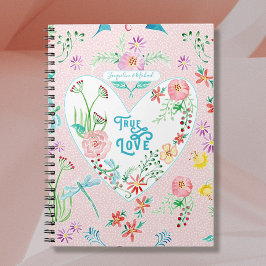 Cuaderno Día de San Valentín de Floral de corazón y de libé