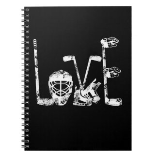 Cuaderno Día de San Valentín de hockey sobre hielo amor Ch