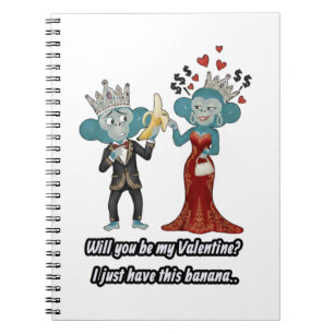Cuaderno Día de San Valentín de Pareja de Monos Divertidos