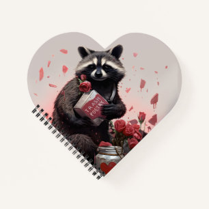 Cuaderno Día de San Valentín de poesía de Raccoon basura