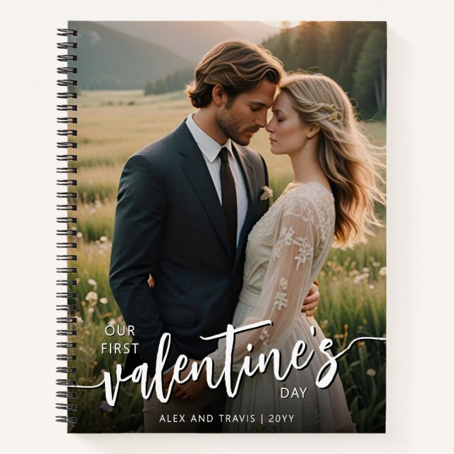 Cuaderno Día de San Valentín moderno personalizado primera  (Anverso)