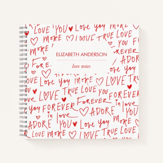 Cuaderno Día de San Valentín Romantic Words (Anverso)