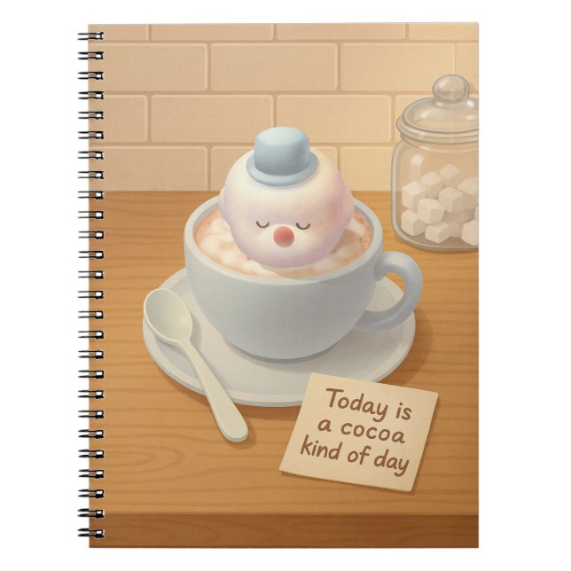 Cuaderno Día del Cacao Caliente: Arte de Bichon Marshmallow (Frente)