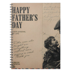 Cuaderno Día del Padre Carta Vintage y Abuelo Port