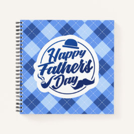 Cuaderno Día del padre feliz azul simple | Portátil