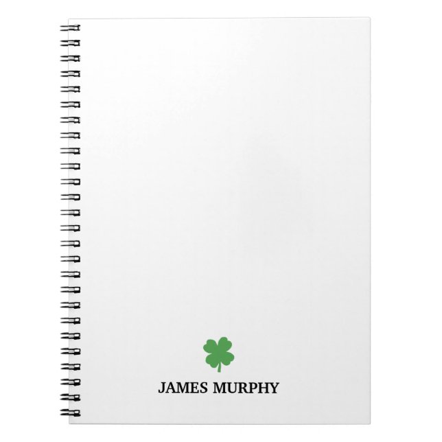Cuaderno Día del personalizado Shamrock St Patricks (Frente)
