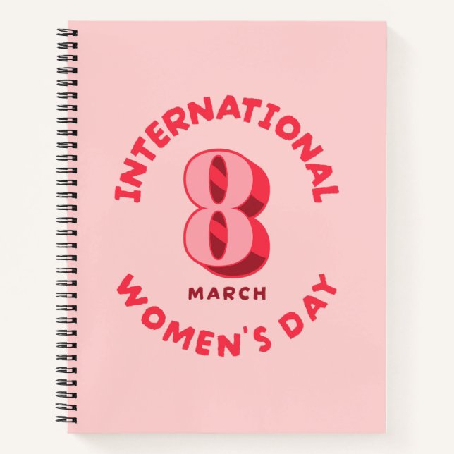Cuaderno Día Internacional de la Mujer Rosa 8 de marzo (Anverso)
