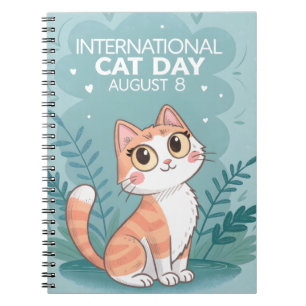 Cuaderno Día Internacional del Gato Arte de Gato Caprichoso
